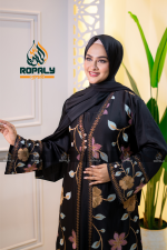 Zafran Fabric Premium Embroidery Stone Work Abaya - Image 3